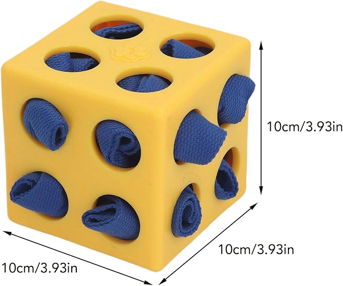 Dog Enrichment Toy Snuffle Ball Interactive Treat Dispenser Puzzle for Mental Stimulation with Slow Feeder Design for Dogs Pets (Yellow)