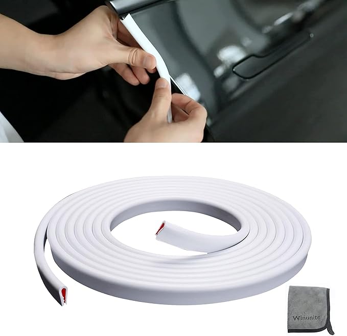 Winunite 65.6ft (20m) Car Door Edge Guards White – Self-Adhesive PVC, U-Shaped, Fits Most Vehicles, Fade-Resistant, Scratch- and Chip-Resistant – Reduces Dings in Parking Lots