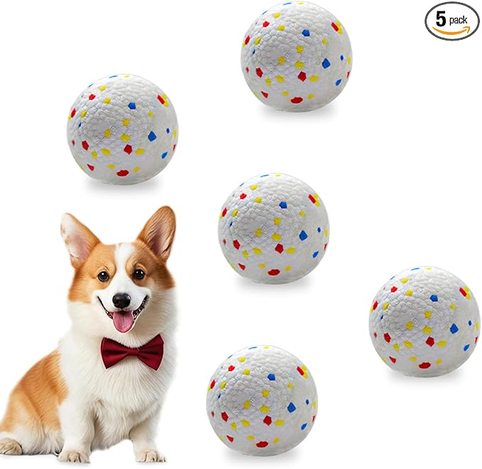 Dog Toy Balls 2.2 Inch, Indestructible Dogs Balls 5 Pack for Aggressive Chewers, Durable Interactive Toys for Small and Medium Puppy, Perfect for 2.2" Automatic Dog Ball Launcher (ETPU Material)