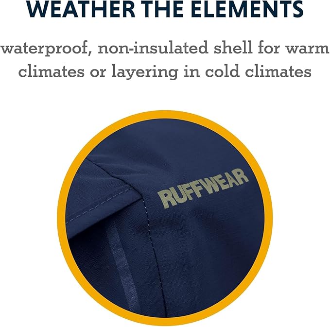Ruffwear, Sun Shower Dog Raincoat, All-Weather Jacket, Waterproof, Windproof & Lightweight, Mineral Yellow, Small