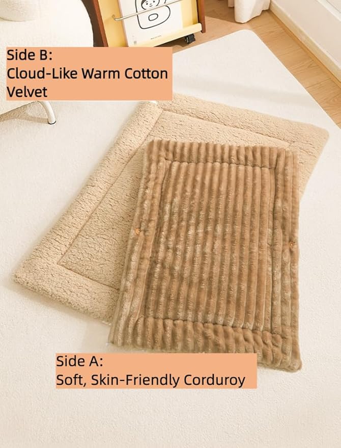 yanhe Self-Warming Cat Bed Mat for Cats Small Dogs，3 Ways. 1 Bed，Warm Pet Mat Autumn Winter Indoor Soft Kitten Cushion & Puppy Mattress,Self Warming Cat Heat Bed