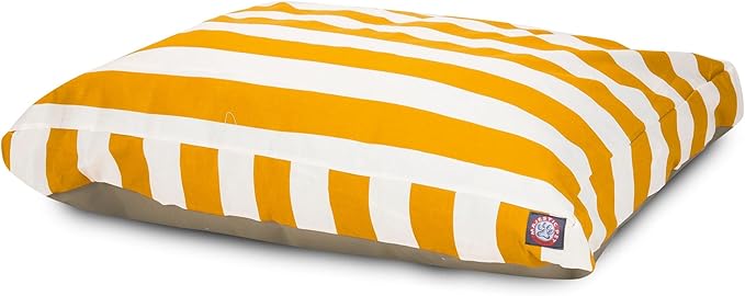 Majestic Pet Shredded Memory Foam Dog Bed Small with Removable Washable Cover – Rectangle Orthopedic Dog Bed–Durable Dog Crate Bed-Flat Dog Bed for Senior Dogs - (27x20) S - Villa - Orange