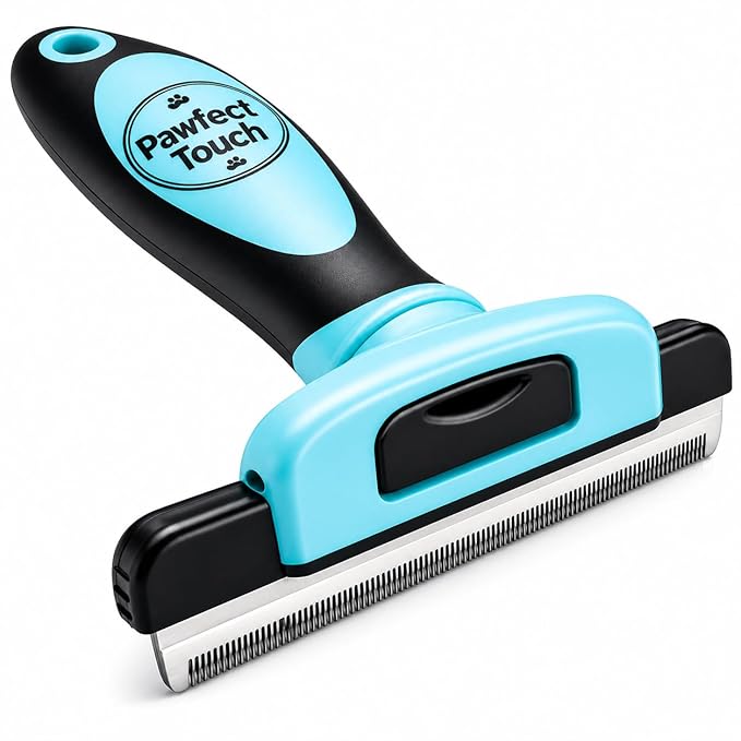 Dog Deshedding Brush – Removes Loose Undercoat & Reduces Shedding – Gentle Stainless Steel Grooming Tool for Dogs & Cats, Short and Medium Hair