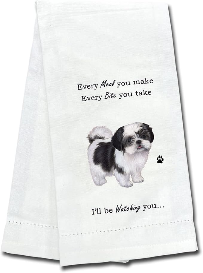 Dog Kitchen Towel - Soft Highly Absorbent - Dog Gifts - Dish Towels for Washing Dishes - Tea Towels - Reusable - Quick Drying - 100% Natural Cotton - Towels for Pet Lovers (Australian Shepherd Towel)