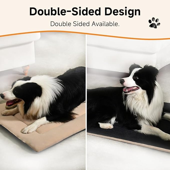 DERICOR Dog Bed Crate Pad 24" L x 18" W Kennel Pad Machine Washable Entire Dog Crate Beds Double Sided Pet Mat