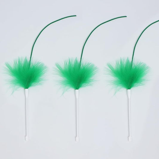 Sofolor Interactive Cat Toys Replacement Feather Wand for P43 (3 Pcs), Only Accessories