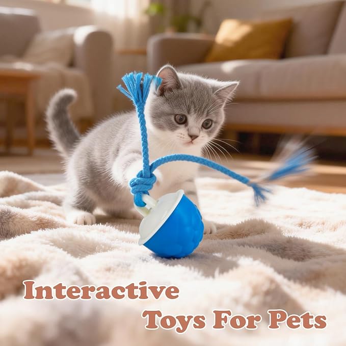 Power Tail 2.0 Pet Toy, Motion Activated Interactive Dog & Cat Toy - Squeaky Active Rolling Ball with Flashing Colorful Lights, Smart Jumping Ball for Small & Medium Pets