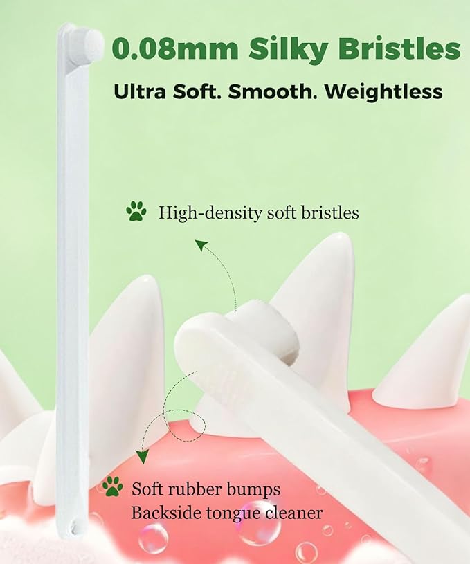 10 Pieces Pet Toothbrush Set, 360° Toothbrush for Dogs Cats, Double-Ended Soft Bristle Brush & Finger Toothbrushes, Gentle Dental Care Kit for Small Large Dogs Puppy Kittens (Multicolor)