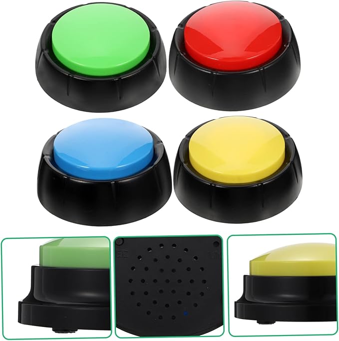 Milisten 4pcs Interactive Dog Communication Buttons Recording Push Buttons for Pet Training Fun Talking for Dogs for Reducing Boredom