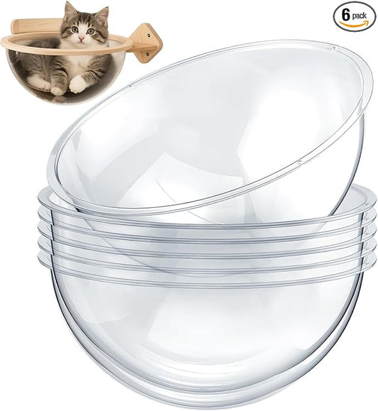6 Pcs Acrylic Dome Cat Bubble, 11.8 Inch Space Transparent Capsule Cover Clear Plastic Dome Bed Replacement for Cat Tree/Window Perch, DIY Nest Accessories for Hammock Catching Tree Shelves Peek
