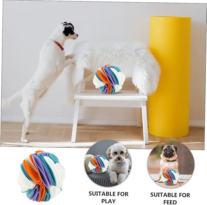 FRCOLOR 2pcs Dog Sniffing Ball Interactive Dog Toys for Boredom Feeding Small Balls Teething Toy Treat for s Pet Sniffing Snuffle for s Food Felt Cloth Chew Mat