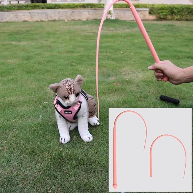 Interactive Cat Wand Toys Silicone Mice Tail Simulated Mouse Hunting Cat Toy Snake Cat Teaser Wand Stick for Indoor Cats Kitty Kitten Stress Relief Chasing Exercise with Additional Mouse Tails