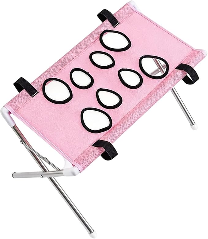 Pet Grooming Hammock Dog Cat Grooming Harness with Frame Stand Detachable Hanging Cradle Sling Anti-Scratch for Small Pets Nail Clipping, Bathing, Claw Care, Ear Cleaning (Pink)