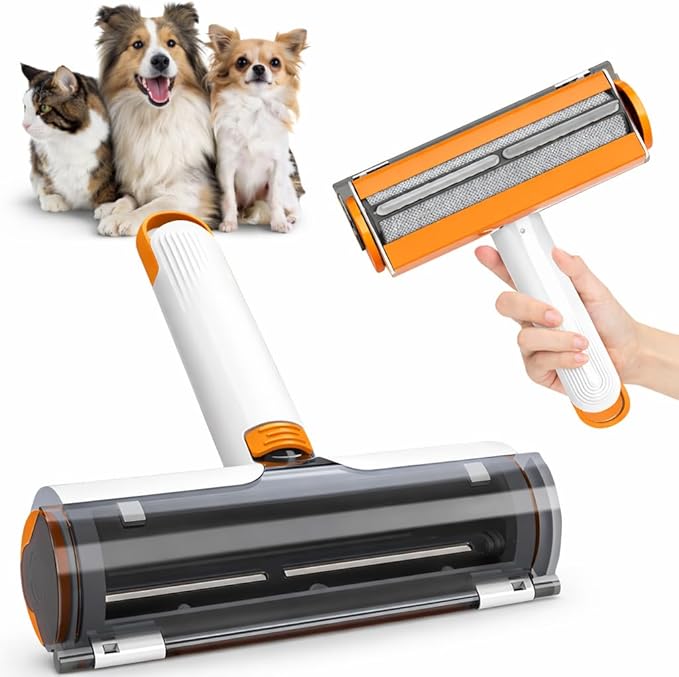 Pet Hair Remover for Furniture, Reusable Pet Hair Removal Tool, Self Cleaning Fur Remover for Couch, Carpet, Rugs, Bedding & Car Seats, Dog & Cat Hair Remover, Reusable lint Roller
