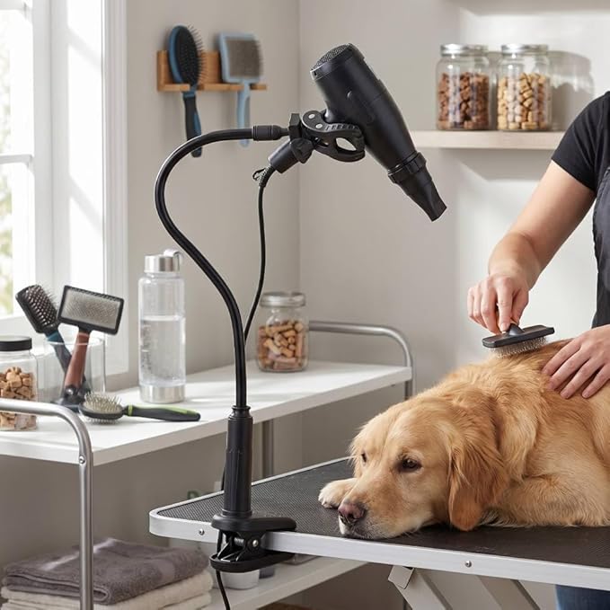 Cocoarm Blow Dryer Holder Adjustable Clamp Hands-Free Hair Dryer Stand for Dogs Pet Grooming Arms