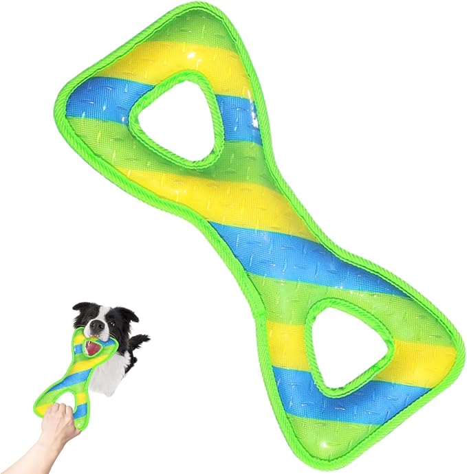 Interactive 15Inches Tug Toy for Aggressive Chewers, Durable Chew Toys for Medium and Large Dogs, Long Lasting TPR & Oxford Fabric