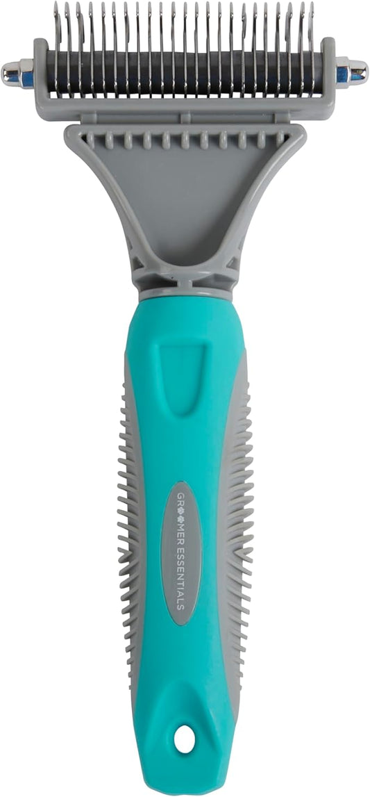 GROOMER ESSENTIALS Double-Sided Deshedding Rake 12/23 Blades