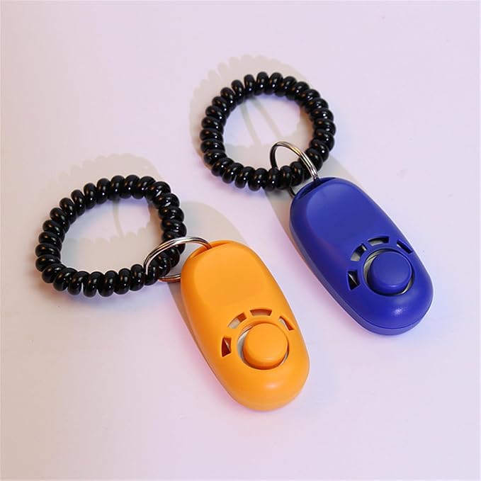 Dogs Training Clickers Pet Dogs Trainer Tool Stretch Help Wrist Rope Sound Keychains Dogs Training Clickers, orange
