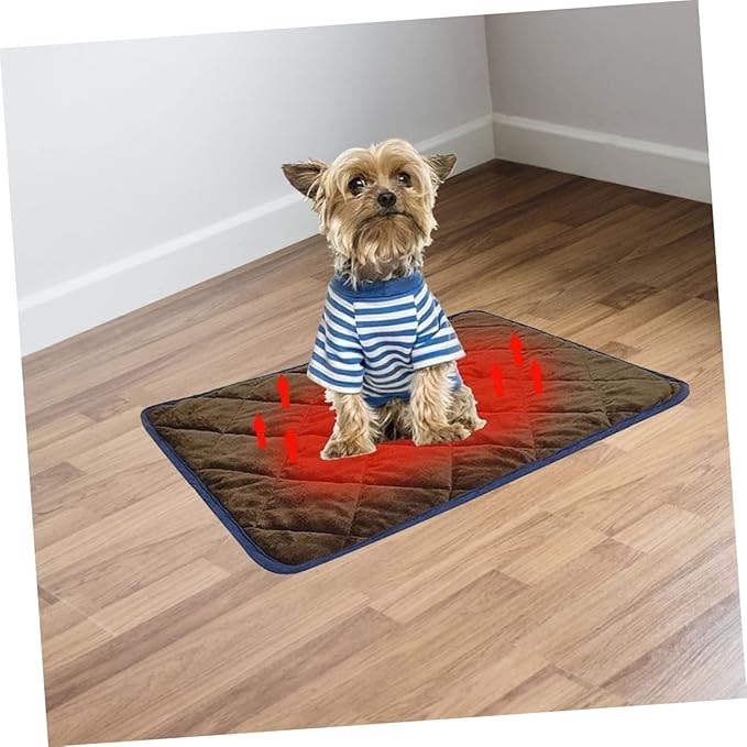 Self Heating Pet Pad 19.68X15.74In Insulated Heated Blanket for Dogs Cats Machine Washable Cover Indoor Outdoor Thermal Mat