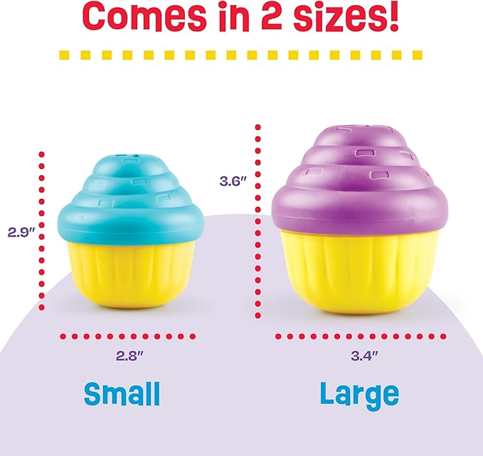 Brightkins Large Cupcake Treat Dispenser - Interactive Dog Toys, Dog Treat Dispenser Toy, Puzzle Balls for Dogs, Puppy Enrichment Toy, Food Dispensing Slow Feeder, Stimulating Pet Toys for Puppies