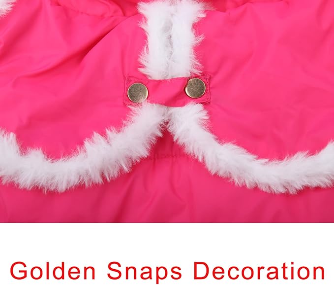 JoyDaog Shawl Design Fleece Lined Warm Dog Jacket for Puppy Winter Cold Weather,Soft Windproof Small Dog Coat,Pink XS
