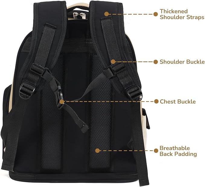 Cat Bubble Backpack Carrier, TSA Airline Approved Pet Travel Bag for Small Medium Dogs, Clear Hiking Camping Backpack for Cats, Kitten and Puppy up to 18 lbs, Khaki Bubble