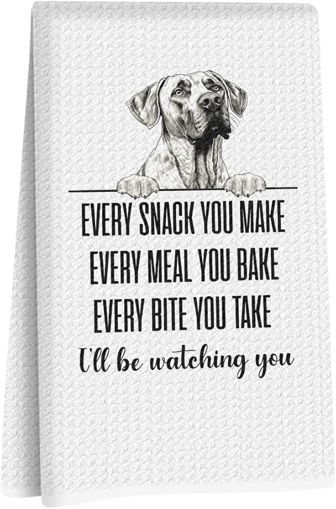 Cute Great Dane Dog Kitchen Towels 24x14 Inch, Great Dane Gifts for Woman Mom, Reusable Microfiber Hand Towels for Kitchen Bathroom Decor, Waffle Weave Absorbent Dish Towel Tea Towel, Dog Lovers Gifts