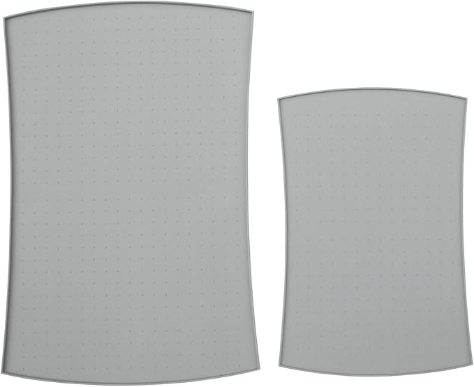PetFusion Large Waterproof Pet Food Mat (24x16). FDA Grade Silicone [Superior Hygiene, Non-Toxic, Multiple Sizes] for Dogs or Cats, Gray (Pack of 2)
