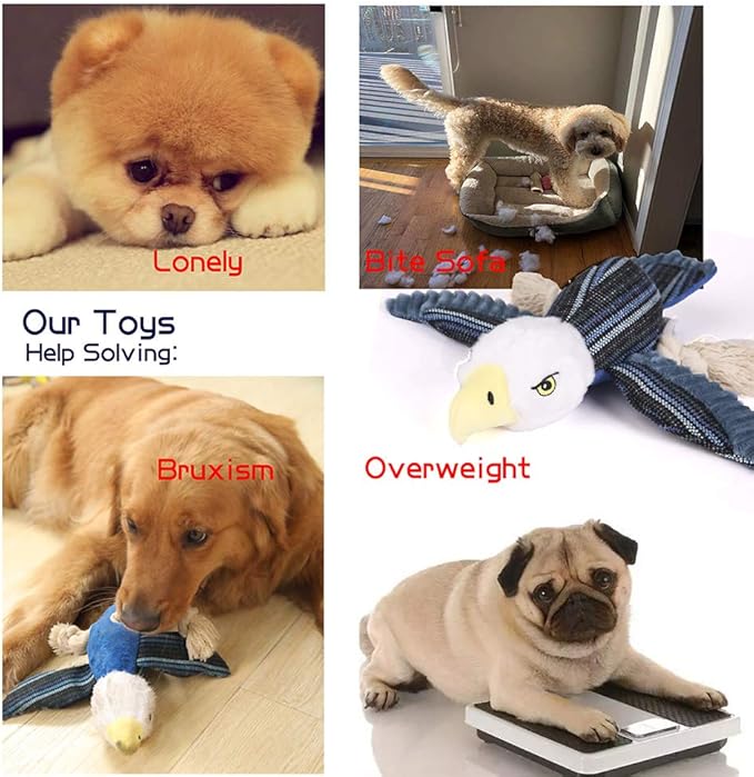 Sedioso Dog Toys Set, Large Dogs Toy, Stuffed Animal Dog Chew Toy, Soft Plush Dogs Toys Pack for Small. Middle, Large Breed(3-Pack, Birds)