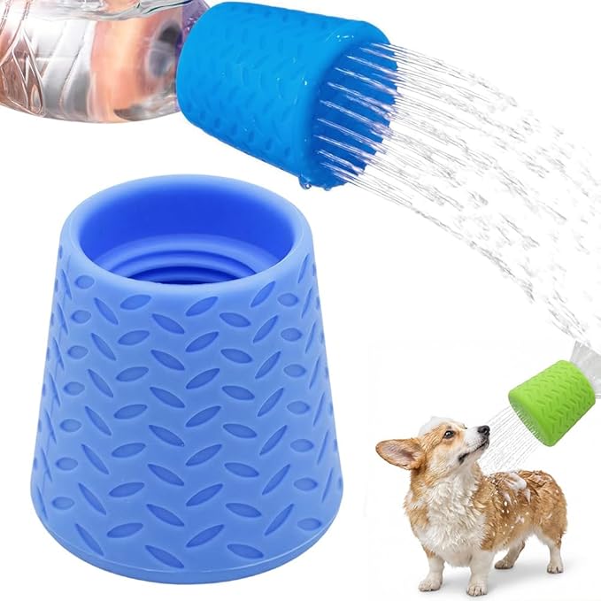 Portable Pet Shower Head, 2026 Upgraded Outdoor Shower for Dogs, Bottle Attachment, Outdoor Water Sprayer Accessory for Most Plastic Water or Soda Bottles from 16 oz to 2 Liters (Blue)