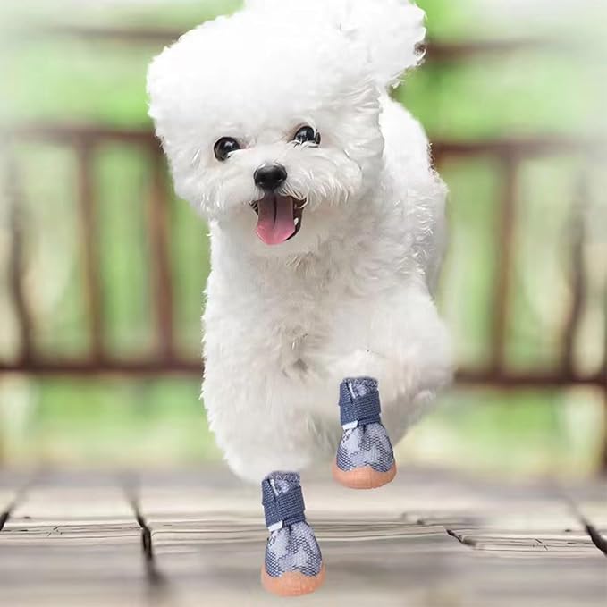 Dog Boots & Paw Protectors for Summer Hot Pavement Puppy Shoes with Anti-Slip Rubber Soles Pet Socks for Small Medium Dogs_2#(Panda Black)