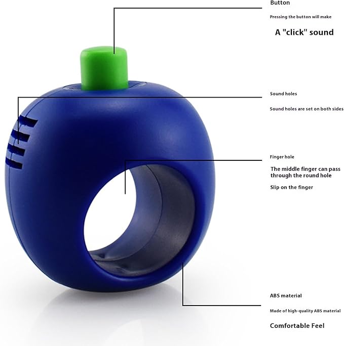 URBEST Fingertip Pet Training Clicker with,Pet Training Clicker for Dog Cats Puppy Birds Horses