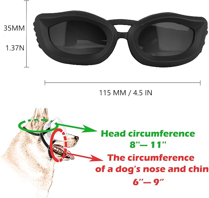 Dog Goggles Small Breed, UV/Wind/Dust/Fog Protection Pet Sunglasses with Adjustable Strap,Outdoor Dog Sunglasses for Small Dogs,Easy Wear