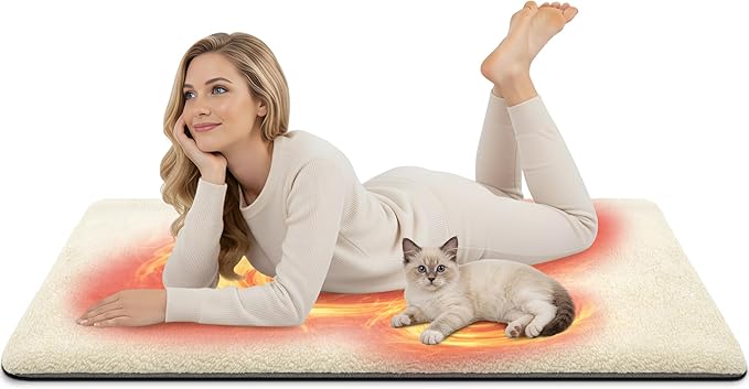 Large Self Heating Cat Dog Pad Mat 59''x27.5'' Non Electric Jumbo Washable Heated Thermal Sleeping Blankets for Adult Pet Bed Gifts Safe Use Indoor Outdoor Camping Furniture