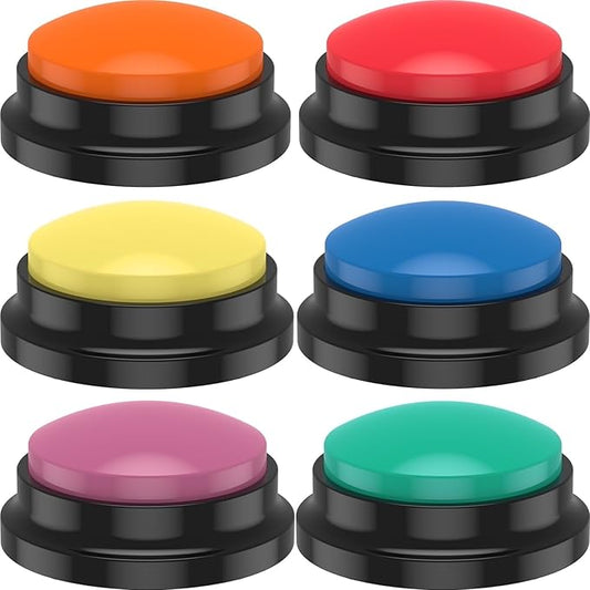 6Pcs Dog Talking Button Recordable Dog Communication Button Colorful Pet Training Buttons for Dogs Pets Speech Home,Battery Powered