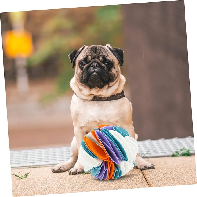 FRCOLOR 2pcs Dog Sniffing Ball Interactive Dog Toys for Boredom Feeding Small Balls Teething Toy Treat for s Pet Sniffing Snuffle for s Food Felt Cloth Chew Mat
