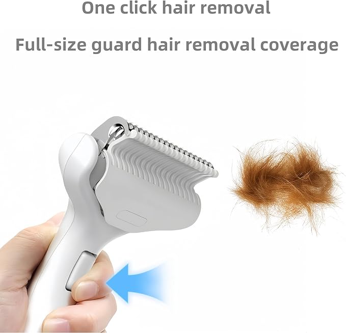 Undercoat Rake for Dogs & Cats, Dematting Deshedding Brush with Release Button, Professional Grooming Comb for Long-Haired Pets, Shedding Tool Removes Matted Fur & Loose Hair