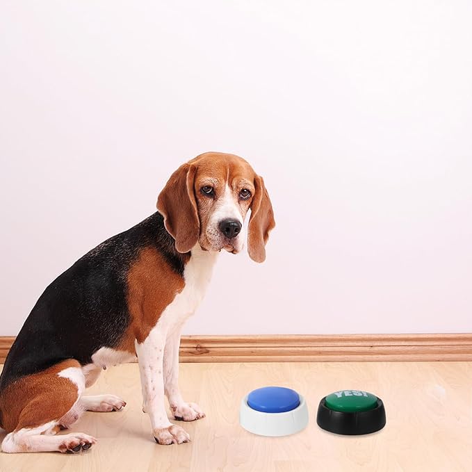 Milisten 4pcs Funny Dog Toys Pet Voice Button Communication Button for Dogs Interactive Recording Toy Puppy Training Aid Random Color