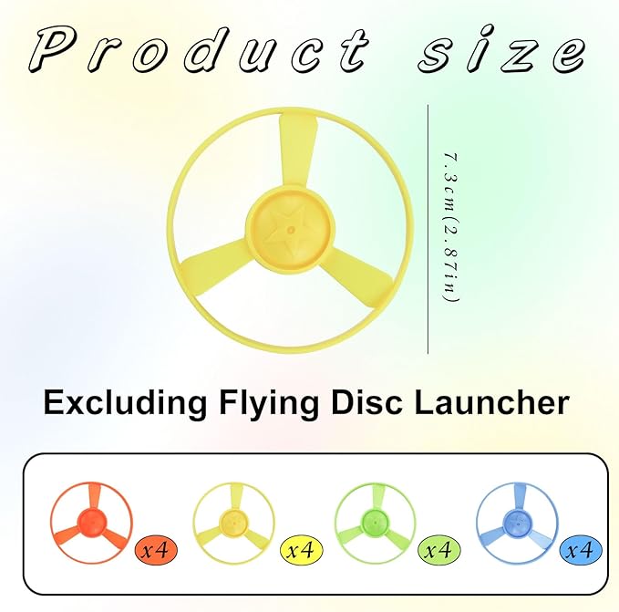 Andiker 16 PCS Cat Fetch Toy Refills, Colorful Interactive Kitten Toy with Plastic Flying Propellers for Cat Enrichment, Flying Saucer Toy for Cats for Training and Chasing (16 pcs)