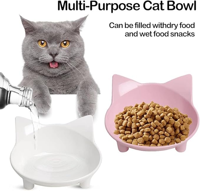 Non-Slip Cat & Dog Food Bowl – Wide, Shallow Pet Dish for Whisker Fatigue Relief, Safe for Puppies & Rabbits