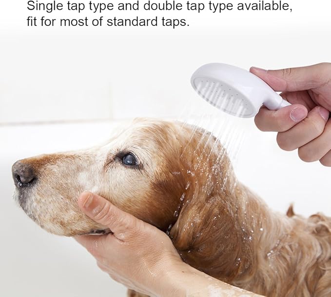 TOPINCN Pet Shower Spray Hose Push On Pets Shower Attachment Bath Tub Sink Faucet Attachment Washing Hair Hairdresser(Single Head)