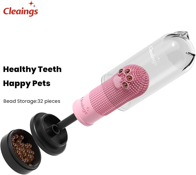 Pet Finger Toothbrush with Flavor Burst Beads, 360° Silicone Toothbrush Kit for Dogs & Cats, Deep Teeth Cleaning - 6 Pcs Beef Flavor
