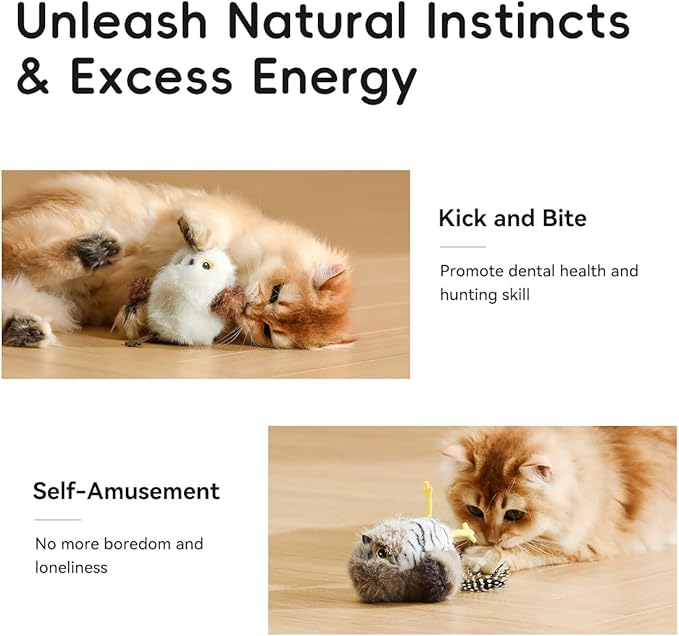 Interactive Cat Toys for Indoor Cats – Flying Bird Cat Toy, Flapping Bird Cat Toy with Chirping Sound,Interactive Flappy Bird Cat Toys,Rechargeable Touch Activated Flying Bird Cat Toys For Indoor Cats