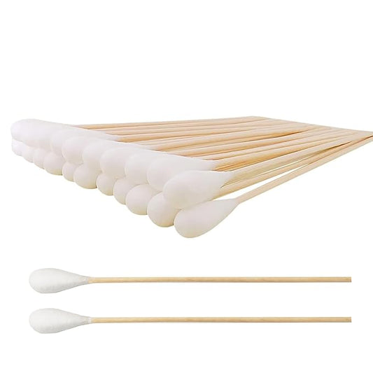 6 Inch Long Cotton Swabs (Large Size) 200pcs for Pets, Gun Cleaning or Makeup