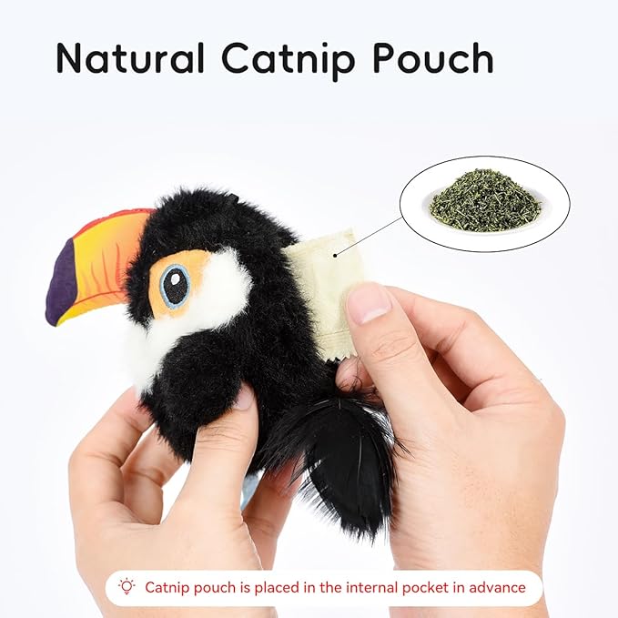 Interactive Cat Toys for Indoor Cats – Flying Bird Cat Toy, Flapping Bird Cat Toy with Chirping Sound,Interactive Flappy Bird Cat Toys,Rechargeable Touch Activated Flying Bird Cat Toys For Indoor Cats