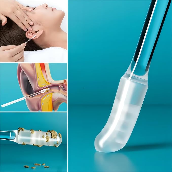 48 Pack Enhanced Adhesive Ear Digging Stick for Children's Safety Ear Cleaner for Adult Spiral Ear Wax Removal Ear Scoop Earwax Remover Tool with Dust Cover Packaging (S)