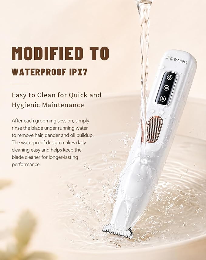Pet Micro Precision Trimmer - Upgraded 0.71in Blade Dog Hair Trimmer for Grooming Paws Eyes Ears Butt, 50dB Quiet Cordless Shaver, 90 Min Runtime Cat Shaver Grooming Kit