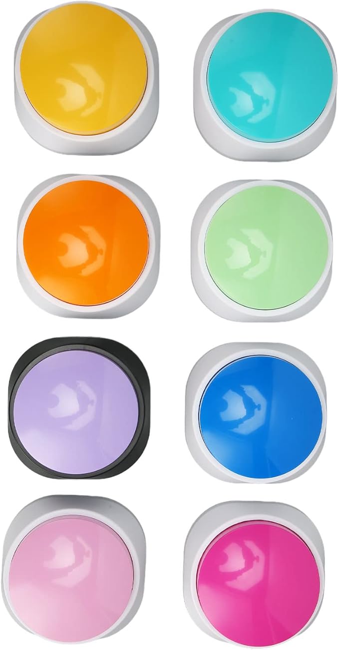 Focket Dog Talking Buttons, 30-Second Voice Recording Clear Sound Recordable Pet Buttons, Pet Training Buzzers with 8-Color Set for Dog and Cat Communication Training Starter Pack Easy