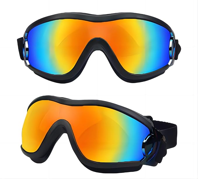 SANPLMG Dog Soft Cute Sunglasses,Pet Goggles,Flexible Frame,Wind Proof,Dust Proof,Eye Protection,with Adjustable Straps,for Medium Dogs,for Long Snout Dogs Cycling,Ski,Motorcycle (1 Pack) (Black/red)