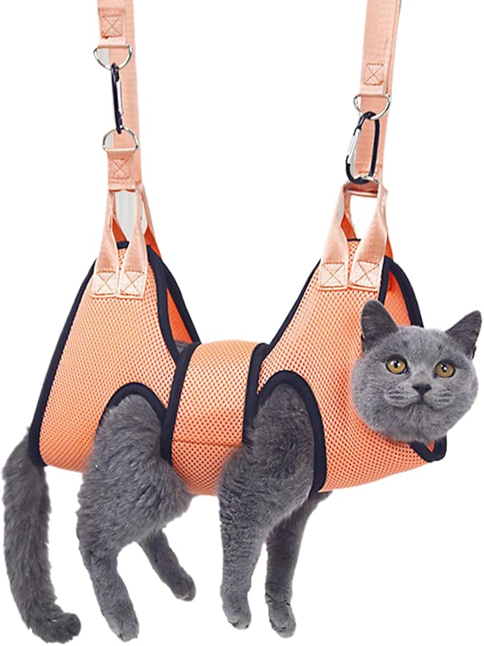 Dog Hammock – Pet Sling Support with Reinforced Openings | Professional Restraint Tool for Nail Trimming Bathing Scratch Prevention Grooming Assistance Home Veterinary Use